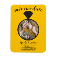 Sunflower Yellow Wedding Ring Photo Save the Date