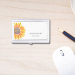 Sunflower Yoga Instructor Business Card Holder<br><div class="desc">This floral business card case is decorated with a yellow watercolor sunflower and modern typography. 
Easily customisable.
There are matching business cards in my store, 
Original Watercolor © Michele Davies.</div>