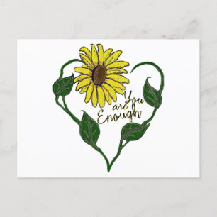 Sunflower You are Enough Holiday Postcard