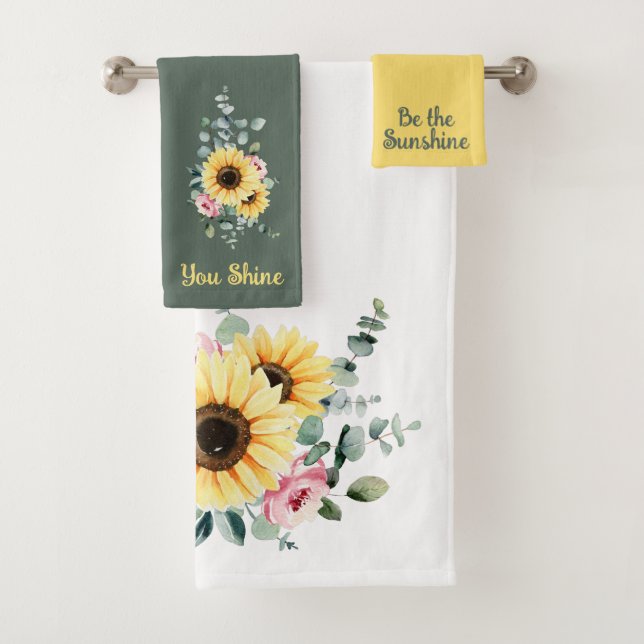 Sunflower You Shine Towel Set (Insitu)
