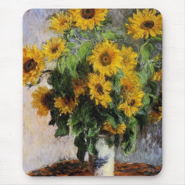 Sunflowers, 1881 by Monet. Mouse Pad (Front)