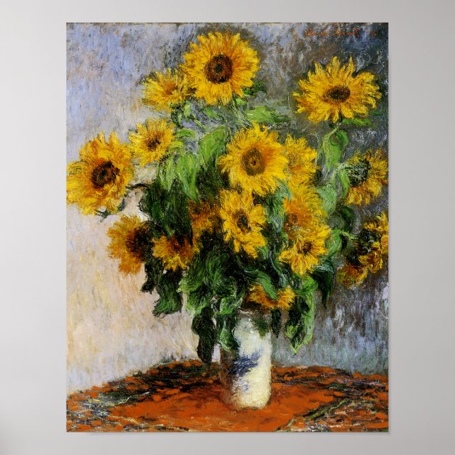 Sunflowers, 1881 by Monet. Poster (Front)