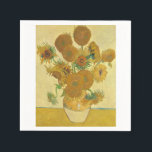 Sunflowers 1888 by Vincent van Gogh Napkin<br><div class="desc">Vincent Willem van Gogh (Dutch: [ˈvɪnsɛnt ˈʋɪləɱ vɑŋ ˈɣɔx] (listen);[note 1] 30 March 1853 – 29 July 1890) was a Dutch Post-Impressionist painter who posthumously became one of the most famous and influential figures in the history of Western art. In a decade, he created about 2, 100 artworks, including around...</div>