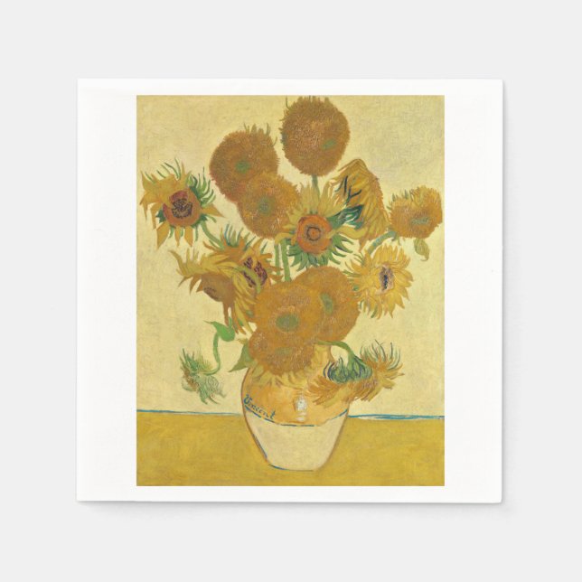 Sunflowers 1888 by Vincent van Gogh Napkin (Front)