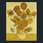 Sunflowers 1888 by Vincent van Gogh Poster<br><div class="desc">Vincent Willem van Gogh (Dutch: [ˈvɪnsɛnt ˈʋɪləɱ vɑŋ ˈɣɔx] (listen);[note 1] 30 March 1853 – 29 July 1890) was a Dutch Post-Impressionist painter who posthumously became one of the most famous and influential figures in the history of Western art. In a decade, he created about 2, 100 artworks, including around...</div>