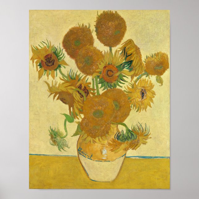 Sunflowers 1888 by Vincent van Gogh Poster (Front)