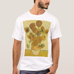 Sunflowers 1888 by Vincent van Gogh T-Shirt<br><div class="desc">Vincent Willem van Gogh (Dutch: [ˈvɪnsɛnt ˈʋɪləɱ vɑŋ ˈɣɔx] (listen);[note 1] 30 March 1853 – 29 July 1890) was a Dutch Post-Impressionist painter who posthumously became one of the most famous and influential figures in the history of Western art. In a decade, he created about 2, 100 artworks, including around...</div>