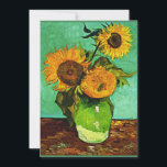 Sunflowers, 3, by Vincent van Gogh Card<br><div class="desc">Famous painting by Vincent van Gogh,  Sunflowers Three</div>
