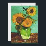 Sunflowers, 3, by Vincent van Gogh Card<br><div class="desc">Famous painting by Vincent van Gogh,  Sunflowers Three</div>