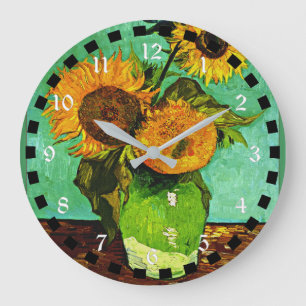 Sunflowers (3), famous painting by van Gogh Large Clock