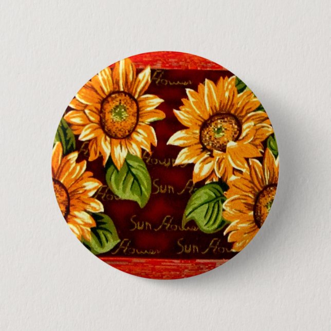 Sunflowers 6 Cm Round Badge (Front)