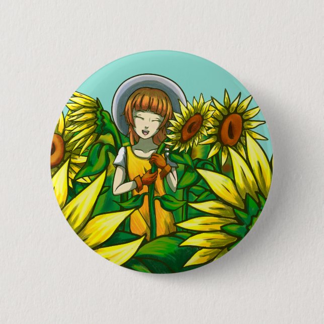 Sunflowers 6 Cm Round Badge (Front)