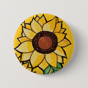 Sunflowers 6 cm round badge