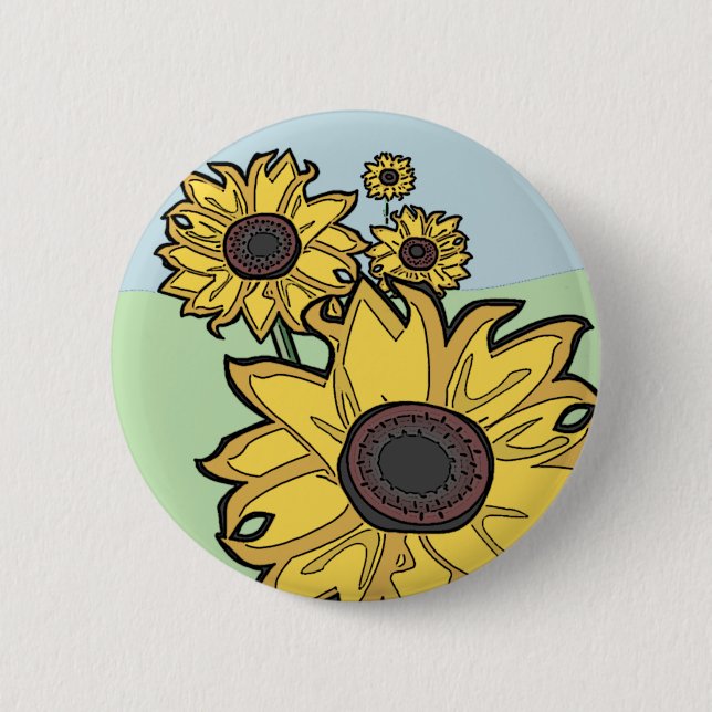 Sunflowers 6 Cm Round Badge (Front)
