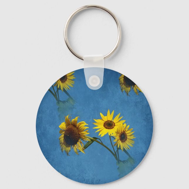 Sunflowers Abstract Key Ring (Front)