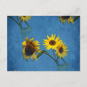 Sunflowers Abstract Postcard