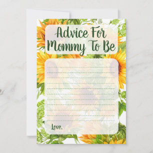Sunflowers Advice For Mummy To Be Shower Game