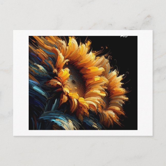 Sunflowers Against Black,  Postcard (Front)