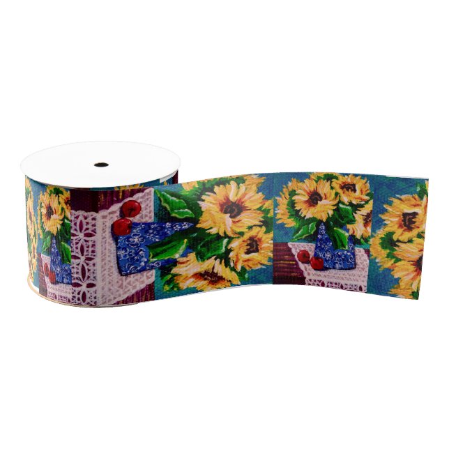 Sunflowers and Apples Grosgrain Ribbon (Spool)