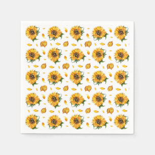 Sunflowers and Autumn Leaves Napkin