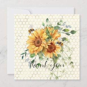 Sunflowers and bees  holiday card
