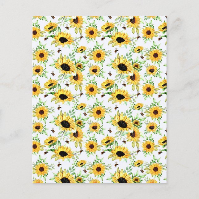 Sunflowers and bees scrapbook background (Front)