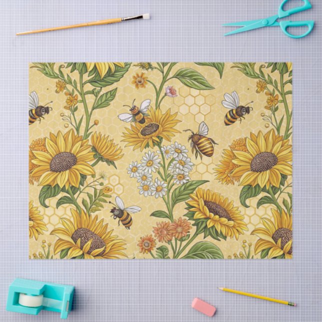 Sunflowers and Bees  Tissue Paper (Craft)