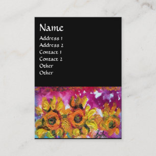 SUNFLOWERS AND BLACK ROOSTER BUSINESS CARD