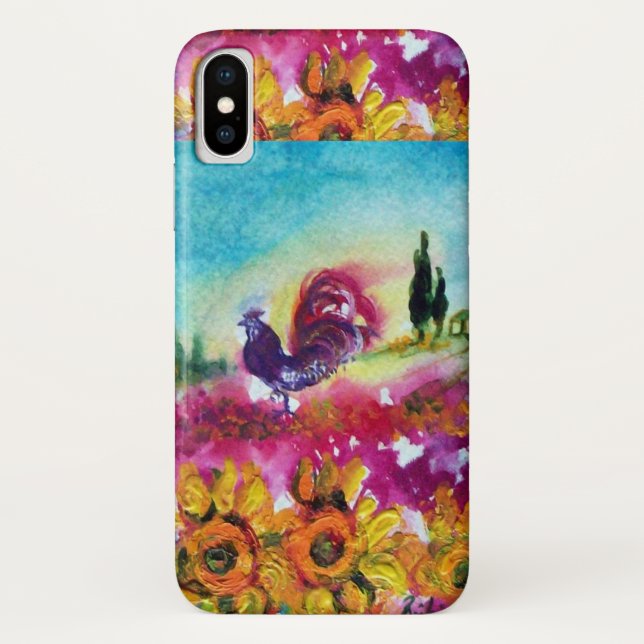 SUNFLOWERS AND BLACK ROOSTER Case-Mate iPhone CASE (Back)