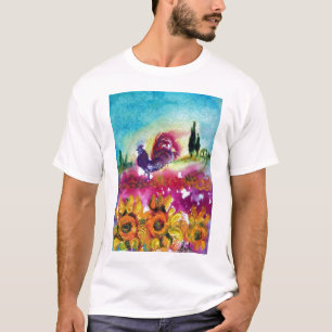 SUNFLOWERS AND BLACK ROOSTER T-Shirt
