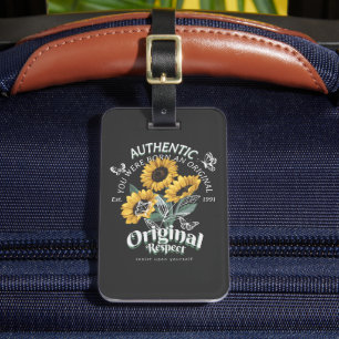 Sunflowers and Butterflies Graphic Luggage Tag
