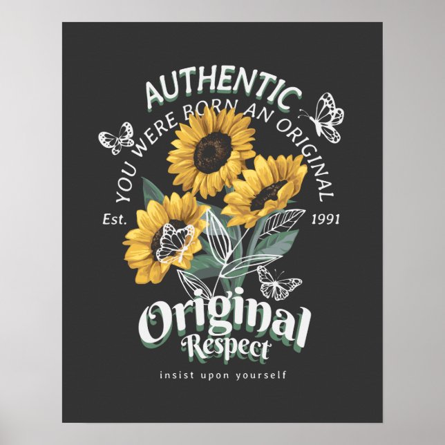 Sunflowers and Butterflies Graphic Poster (Front)