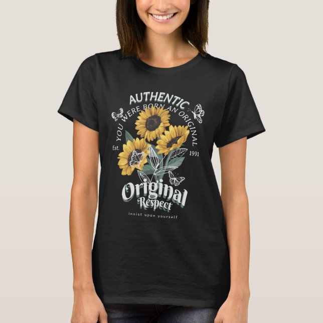 Sunflowers and Butterflies Graphic T-Shirt (Front)