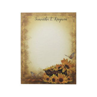 Sunflowers and Butterflies Notepad