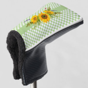 Sunflowers and Chequerboard Golf Head Cover