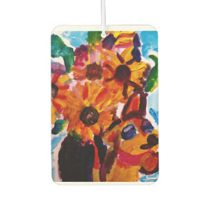 Sunflowers and chihuahua  car air freshener