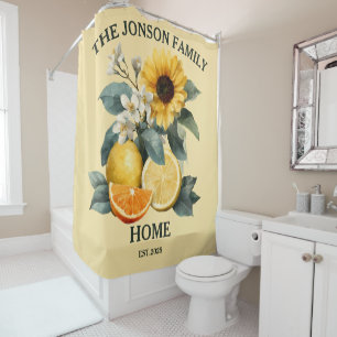 Sunflowers and Citrus Family Design Shower Curtain