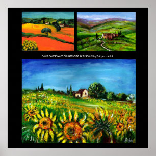 SUNFLOWERS AND COUNRTYSIDE IN TUSCANY COLLECTION POSTER