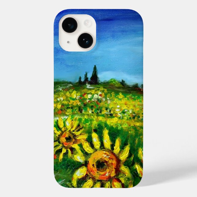 SUNFLOWERS AND COUNTRYSIDE IN TUSCANY Case-Mate iPhone CASE (Back)