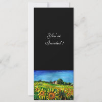 SUNFLOWERS AND COUNTRYSIDE IN TUSCANY,