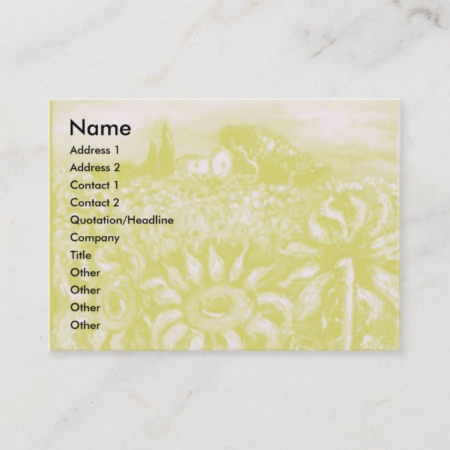 SUNFLOWERS AND COUNTRYSIDE IN TUSCANY- ITALY BUSINESS CARD (Front)