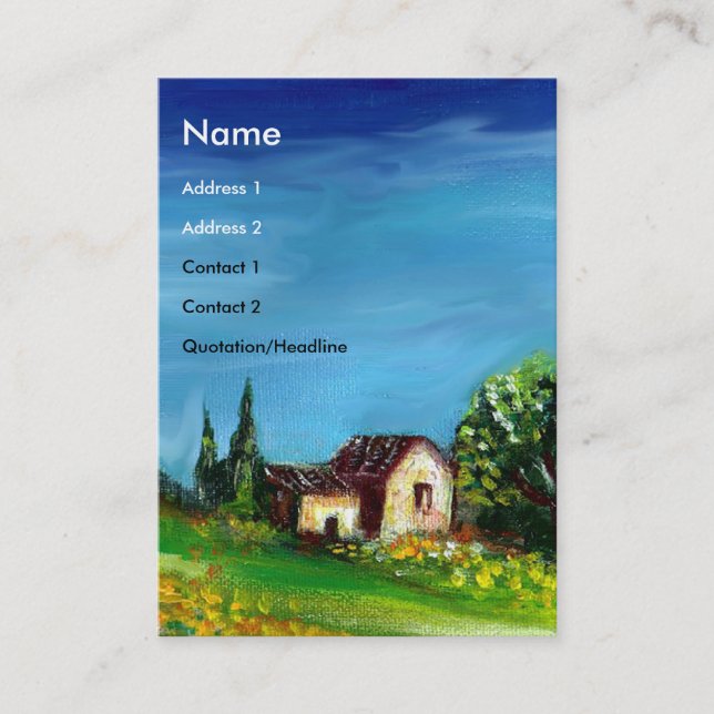 SUNFLOWERS AND COUNTRYSIDE IN TUSCANY- ITALY BUSINESS CARD (Front)