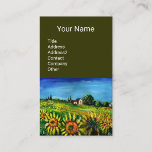 SUNFLOWERS AND COUNTRYSIDE IN TUSCANY- ITALY BUSINESS CARD