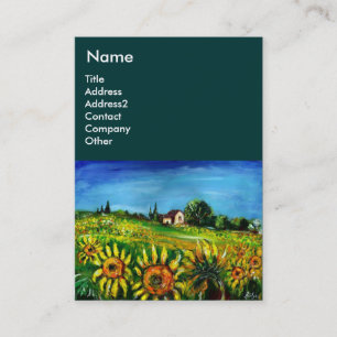 SUNFLOWERS AND COUNTRYSIDE IN TUSCANY- ITALY BUSINESS CARD