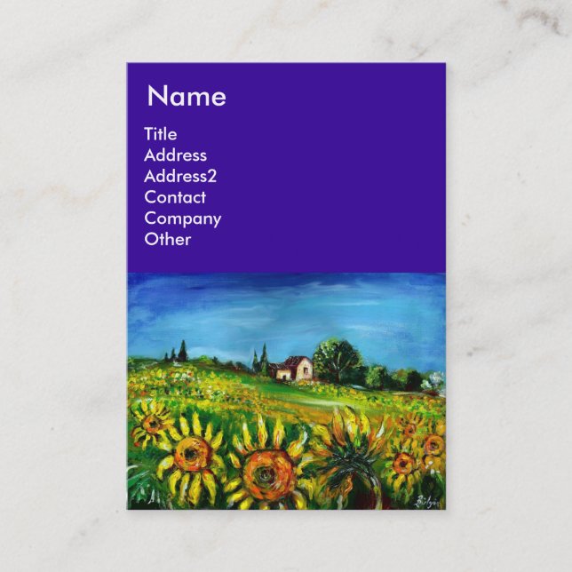 SUNFLOWERS AND COUNTRYSIDE IN TUSCANY- ITALY BUSINESS CARD (Front)
