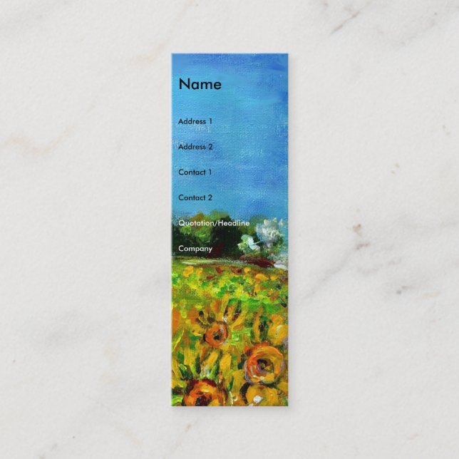 SUNFLOWERS AND COUNTRYSIDE IN TUSCANY- ITALY MINI BUSINESS CARD (Front)