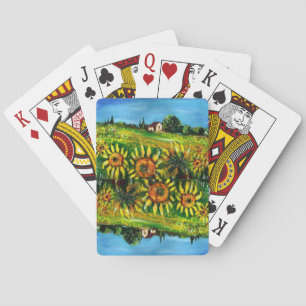 SUNFLOWERS AND COUNTRYSIDE IN TUSCANY PLAYING CARDS