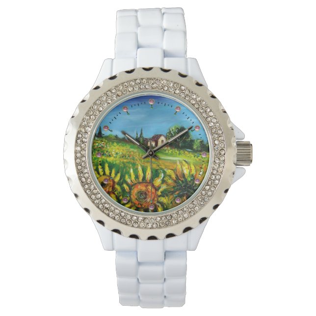 SUNFLOWERS AND COUNTRYSIDE IN TUSCANY WATCH (Front)
