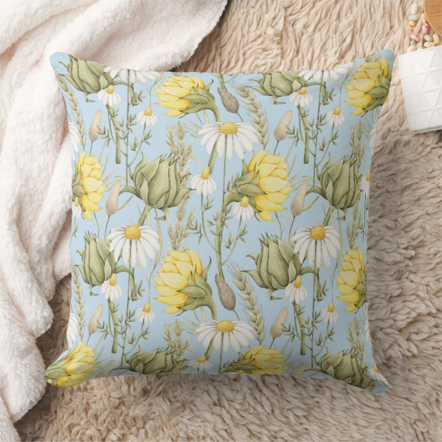 Sunflowers and Daisies Cushion (Blanket)