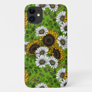Sunflowers and daisies, summer garden iPhone 11 case